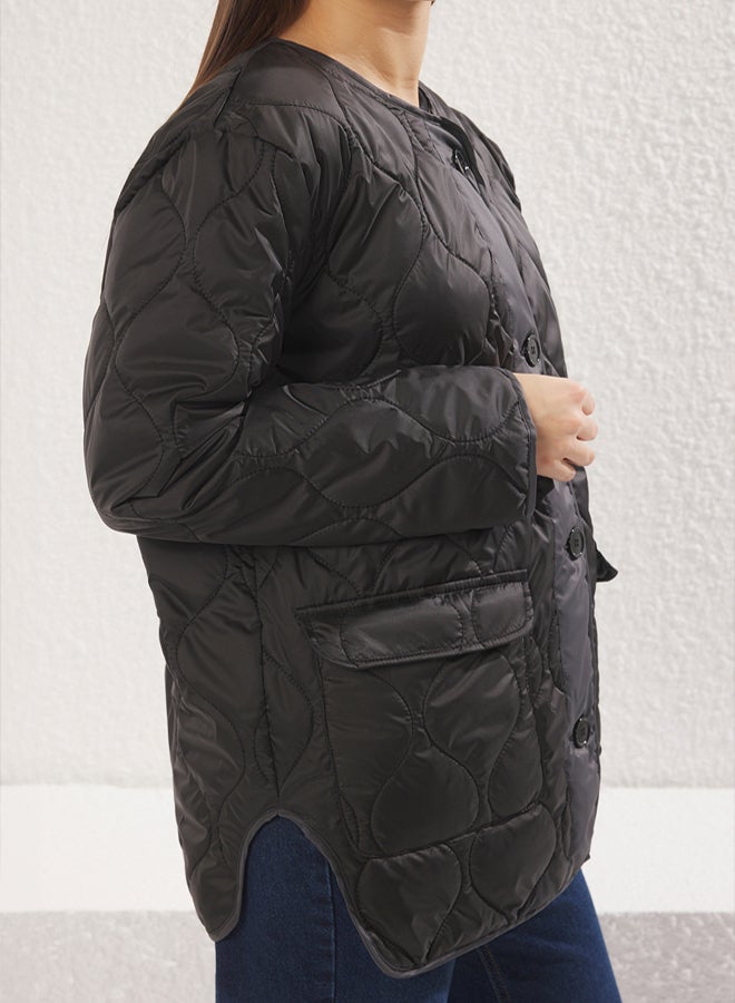 trendyol Black Regular Fit Coat - Image 3