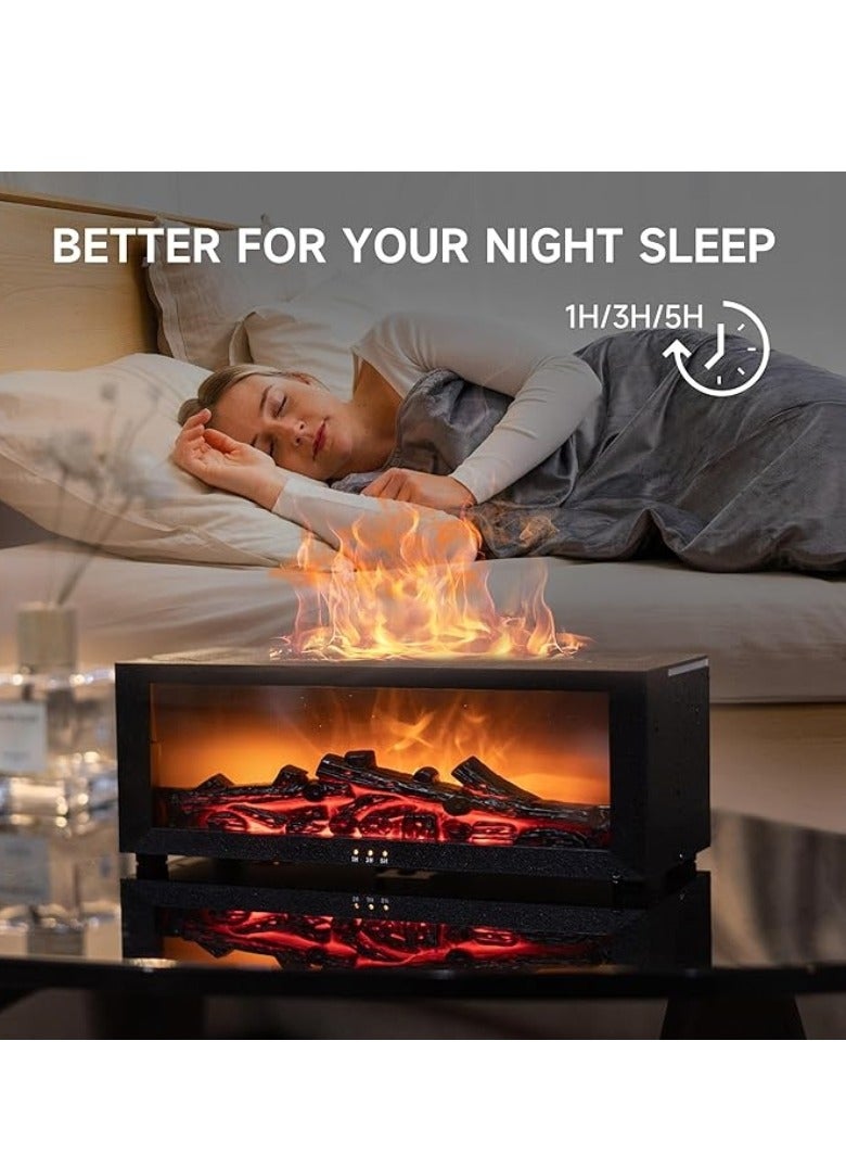 إم مياويان فواحة مرطب هواء بتصميم مدفأة لهب ديكوري، جهاز أروماثيرابي بالموجات فوق الصوتية مع 7 ألوان ضوء، تايمر وزيوت عطرية للمنزل، غرفة النوم، المكتب واليوغا - Image 2