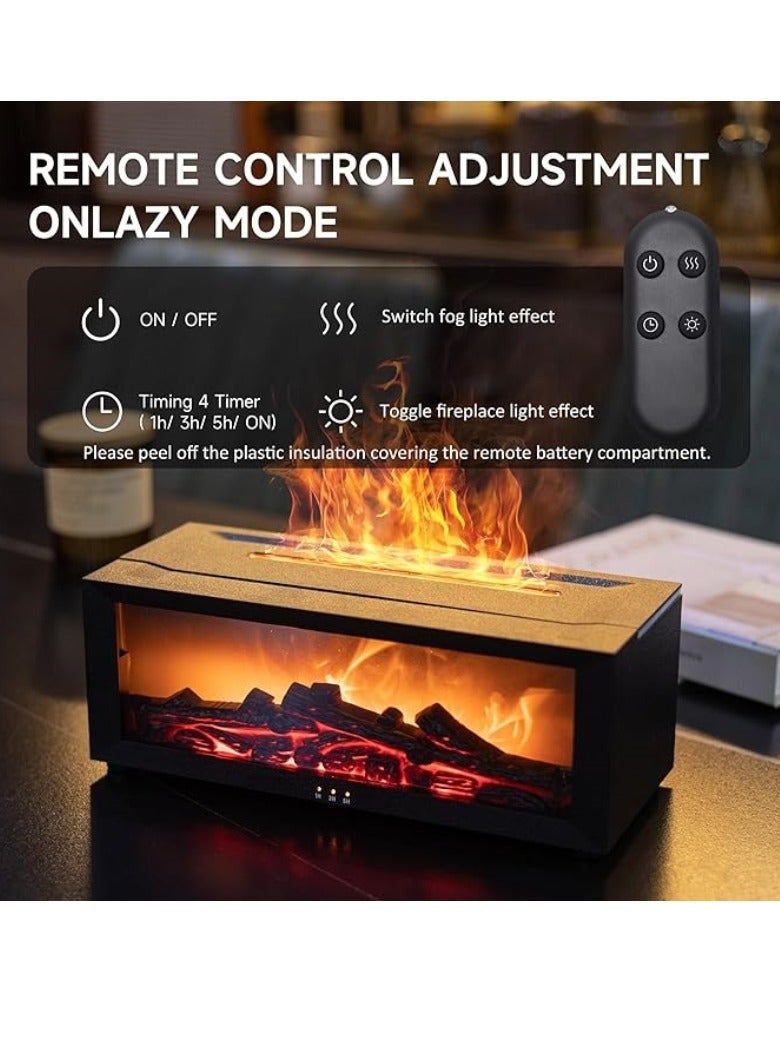 إم مياويان فواحة مرطب هواء بتصميم مدفأة لهب ديكوري، جهاز أروماثيرابي بالموجات فوق الصوتية مع 7 ألوان ضوء، تايمر وزيوت عطرية للمنزل، غرفة النوم، المكتب واليوغا - Image 3