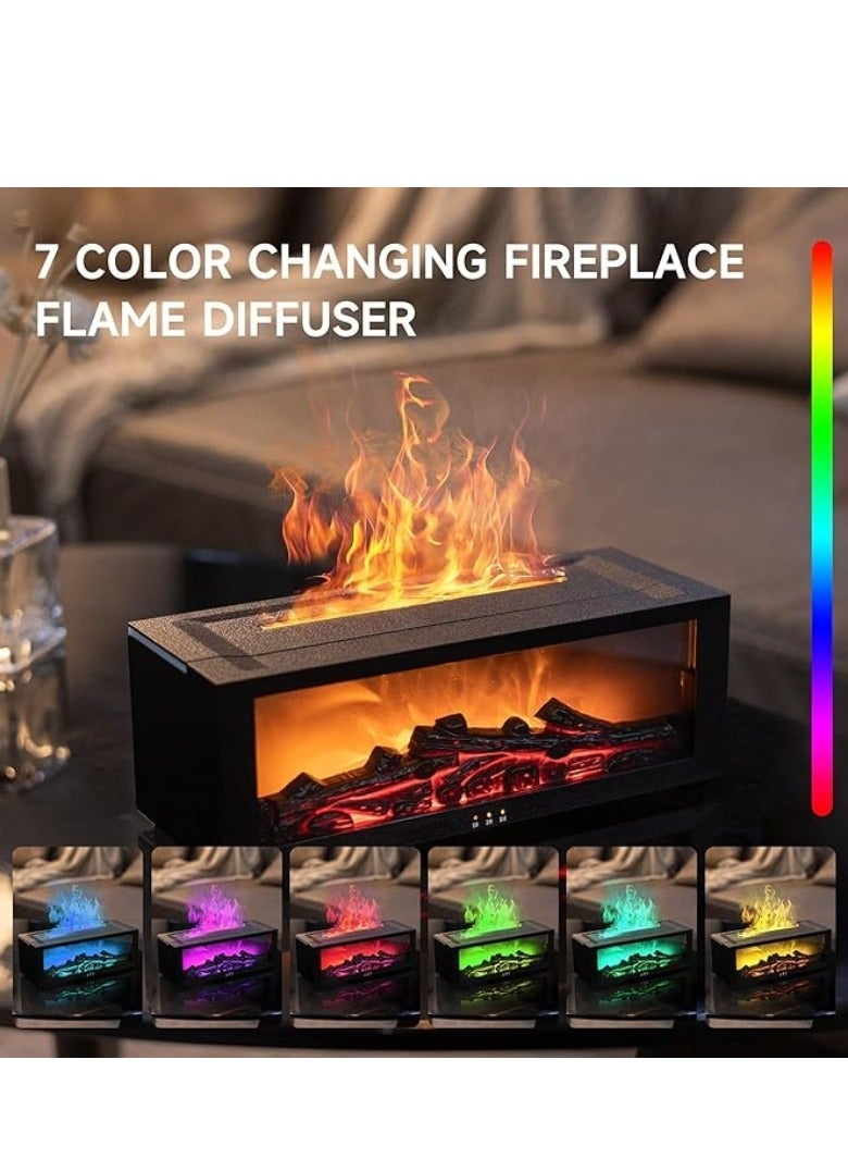 إم مياويان فواحة مرطب هواء بتصميم مدفأة لهب ديكوري، جهاز أروماثيرابي بالموجات فوق الصوتية مع 7 ألوان ضوء، تايمر وزيوت عطرية للمنزل، غرفة النوم، المكتب واليوغا - Image 4