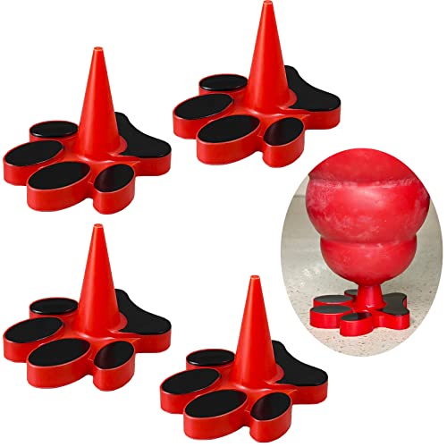 HOMDSG Dog Toy Holder Stopper Compatible with Classic Sizes XS to XXL Only Plastic Paw Plug Included Red 4 Pack - Image 1
