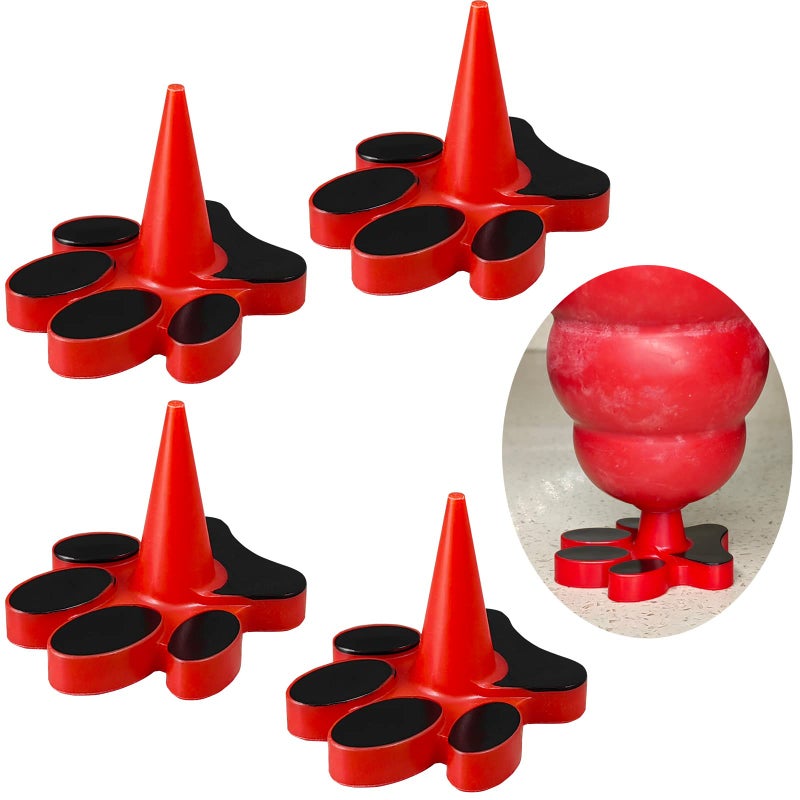 HOMDSG Dog Toy Holder Stopper Compatible with Classic Sizes XS to XXL Only Plastic Paw Plug Included Red 4 Pack - Image 2