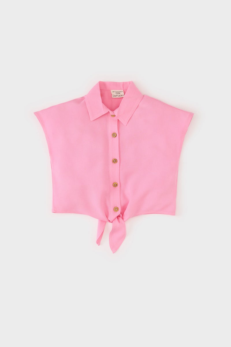 DeFacto Pink BabyGirl Baby Girl Shirt Collar Short Sleeve Shirt Casual - Image 1