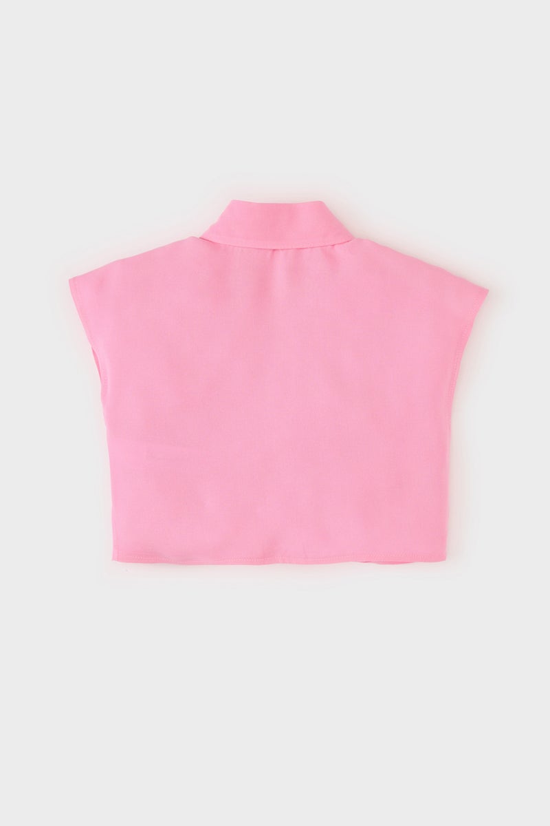 DeFacto Pink BabyGirl Baby Girl Shirt Collar Short Sleeve Shirt Casual - Image 4