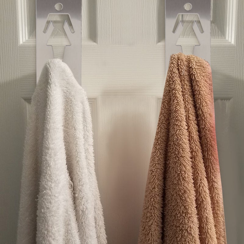 1 Pair Door Hooks Household Hole Free Hooks Door Hat Towel Storage Hangers - Image 2
