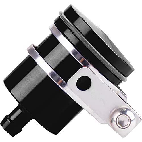 MRELC Universal Motorcycle Aluminum Brake Fluid Reservoir Oil Cup Fit For Yamaha Kawasaki Honda Suzuki BMW and more Black - Image 1