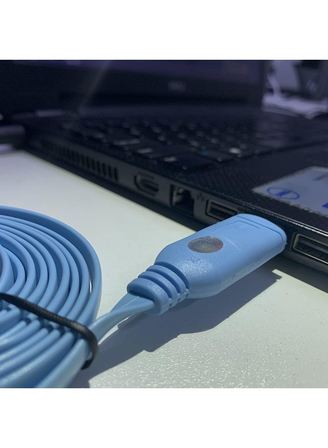Salab USB to RJ45 Console Cable 1.8M/5.9FT, Professional RJ45 to USB Configuration Cord Compatible with Router, Switch, Firewall & Access Point Devices – Stable Connection for Network Management – Blue - Image 4