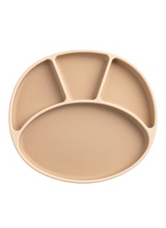 Silicone Suction Divider Plate,  Teaching Little Ones Cutlery Control And Vital Independent Feeding Skills Suitable For 6 Months To 3 Years - Fawn