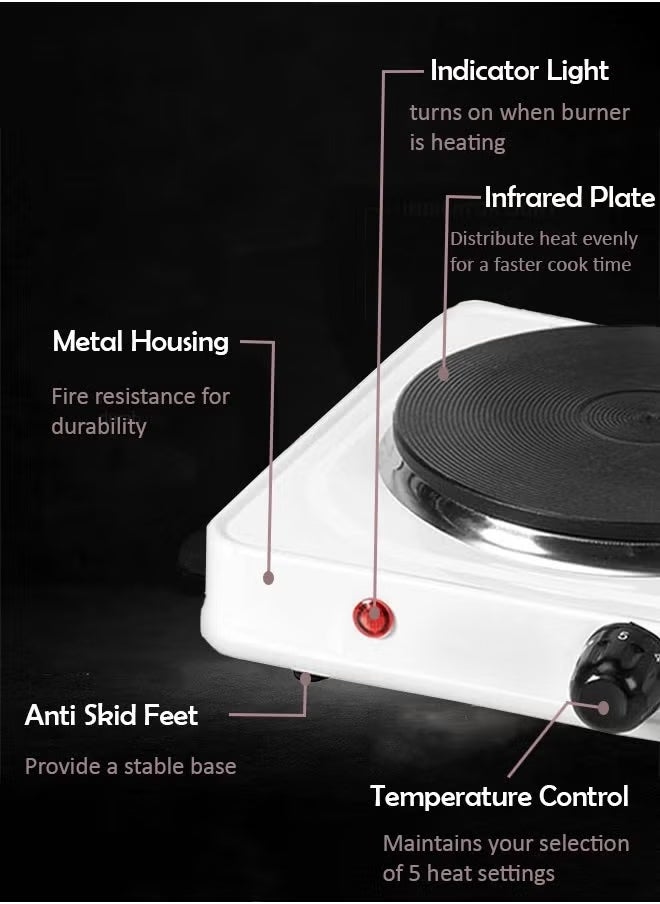 Home Master - Home Master HM-261 Single Burner Electric Cast Iron Stove 5 Heat Levels Suitable for Cooking and Heating - Image 1