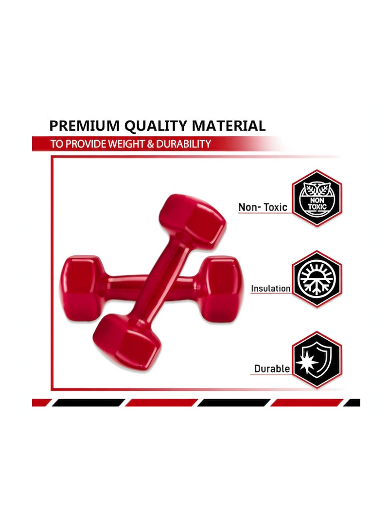 أتش برو أوزان الدمبل H PRO| أوزان مطلية بالفينيل للبالغين من الجنسين لممارسة الرياضة واللياقة البدنية - Image 4