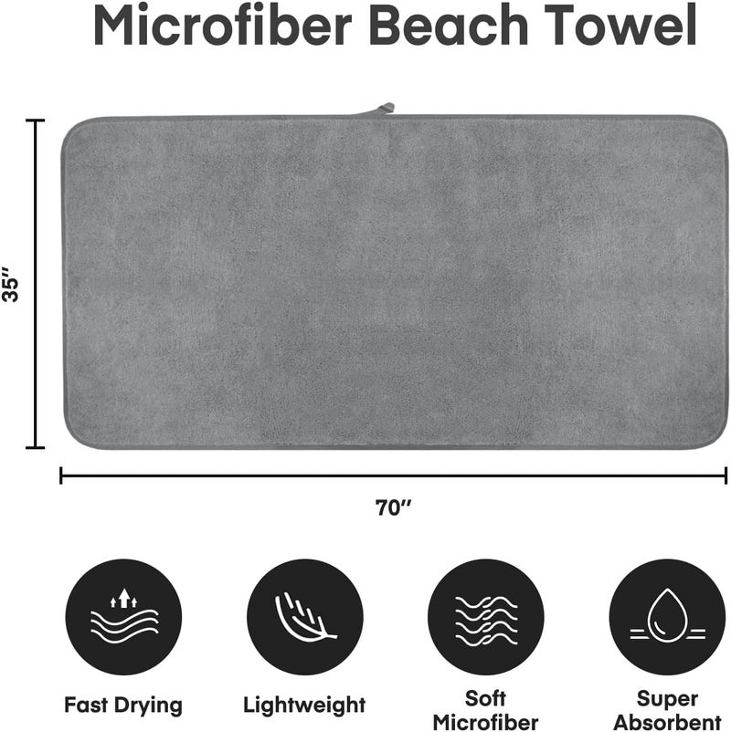 JML Bath Sheet Towels (2 Pack, 35"x70") - Microfiber Hair Towel for Adult Bathroom, SPA, Hotel - Super Soft, Absorbent, Lint Free, Fade Resistant, Grey - Image 3