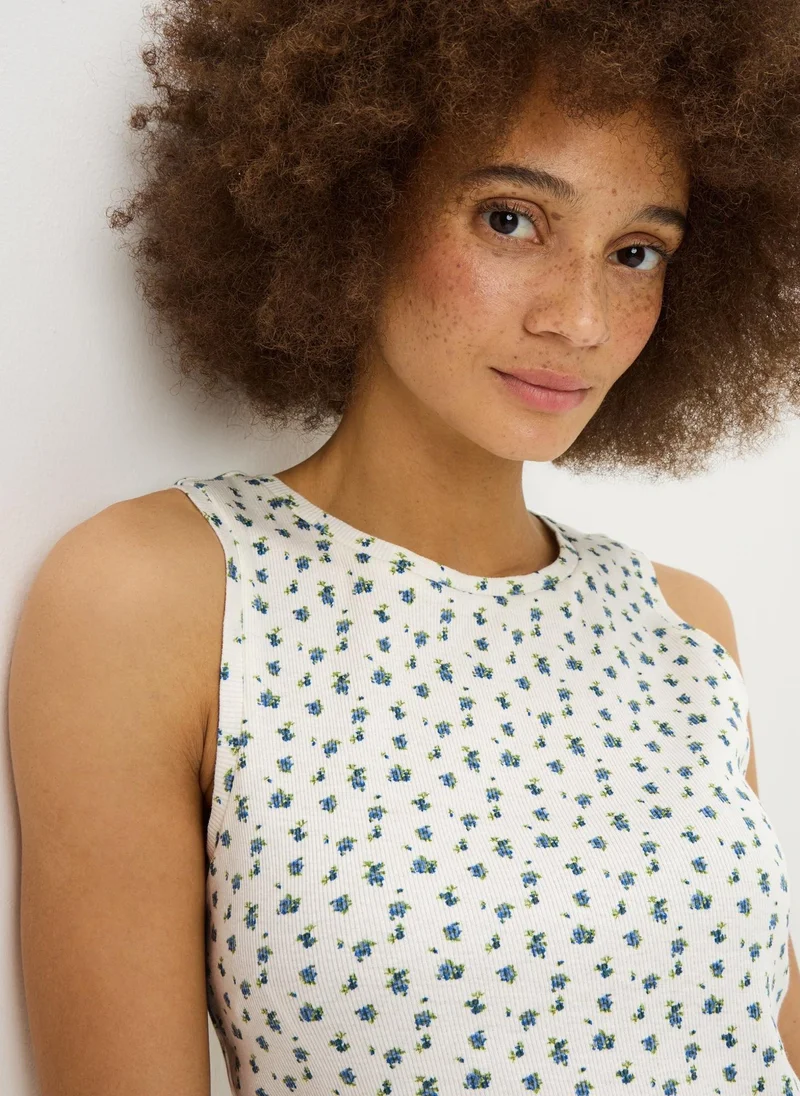 Matalan White Vintage Floral Pyjama Vest Top