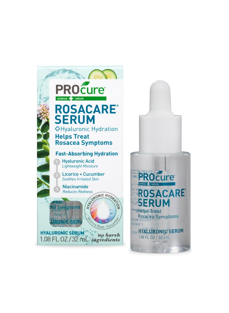 PROcure PROcure Rosacare Face Serum, Ultra-Hydrating Rosacea Treatment with Hyaluronic Acid & Niacinamide, Moisturizing, Instant Redness Relief to Reduce Skin Dryness, 1.08 Fl Oz (32mL) 