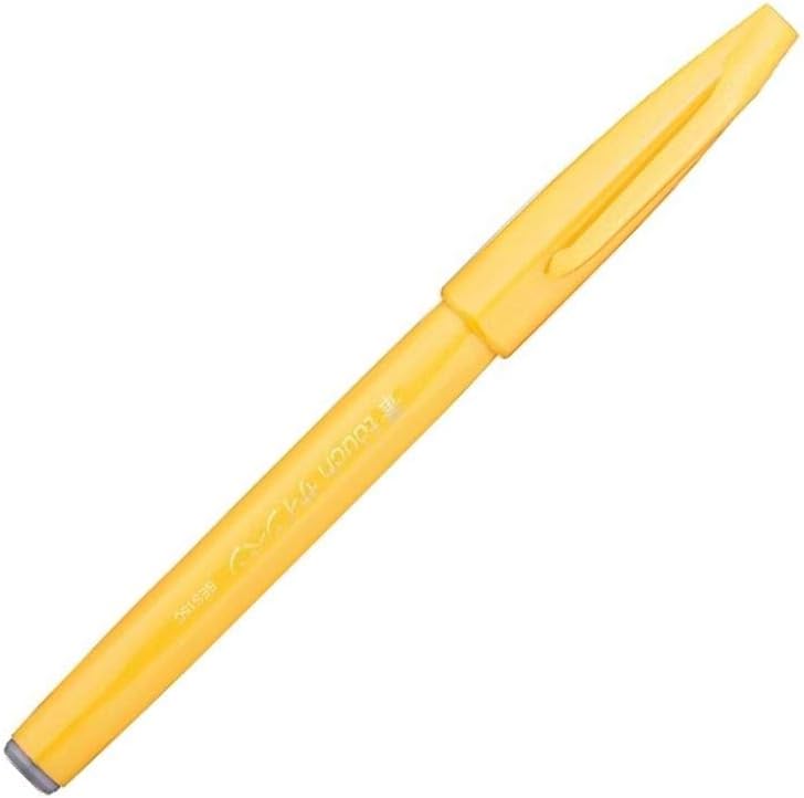Pentel Sign Pen Brush Tip - Yellow - Image 1