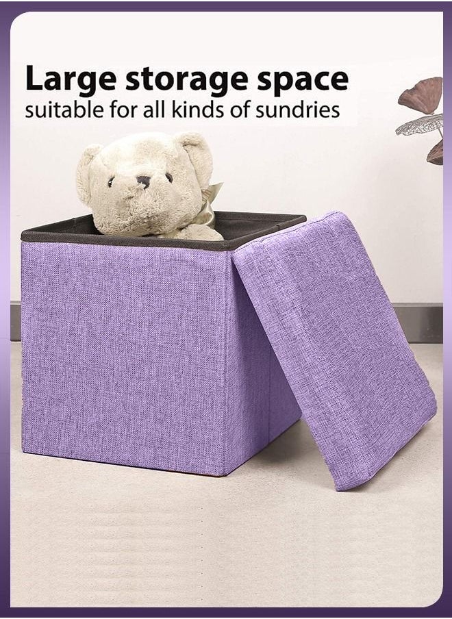 Folding Linen Ottomans Cube With Hidden Storage Foot Rest Foldable Step Stool Seat Square Chest Padded With Memory Foam Lid Stool Chair 30 X 30 X 30cm - pzsku/Z5DD04298B8222C2AD814Z/45/_/1658743878/70bd88e0-b64c-431a-a175-d0ebea84f075