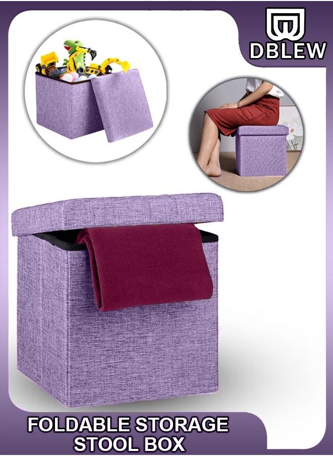 Folding Linen Ottomans Cube With Hidden Storage Foot Rest Foldable Step Stool Seat Square Chest Padded With Memory Foam Lid Stool Chair 30 X 30 X 30cm - pzsku/Z5DD04298B8222C2AD814Z/45/_/1659334362/83c07fa0-a4af-4524-8db2-f460aead7a4f