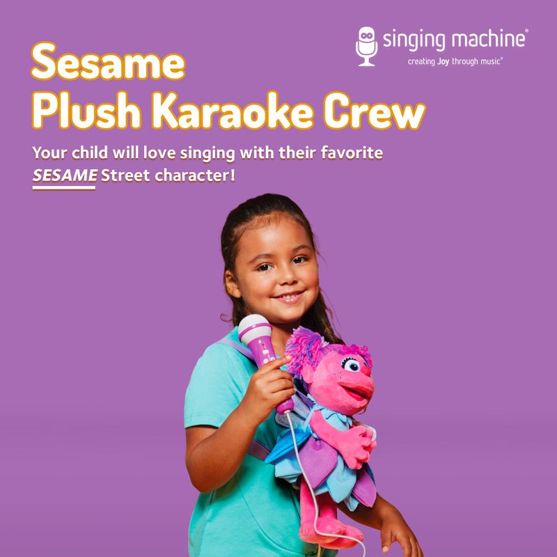 Singing Machine Karaoke Plush Sesame Street Toys (Abby Caddaby Plush Toy) - Adjustable Carrying Straps - Sing-Along Built-in Real Working Microphone & Speaker with Record & Playback Function - Image 2