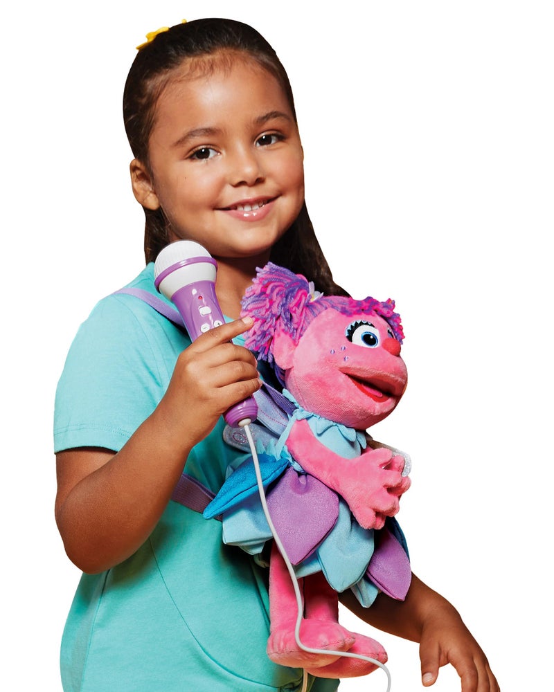 Singing Machine Karaoke Plush Sesame Street Toys (Abby Caddaby Plush Toy) - Adjustable Carrying Straps - Sing-Along Built-in Real Working Microphone & Speaker with Record & Playback Function - Image 1