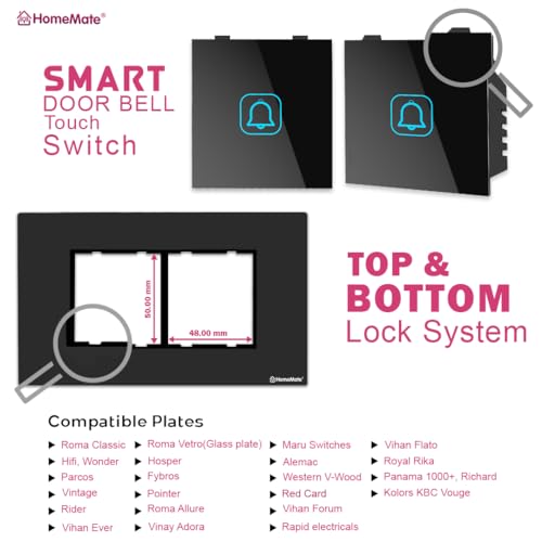 Home Mate HomeMate NON Smart Touch Switch Bell - Black| Elegant Design | Easy Installation… - Image 2