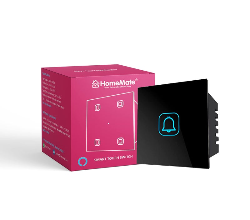 Home Mate HomeMate NON Smart Touch Switch Bell - Black| Elegant Design | Easy Installation… - Image 1