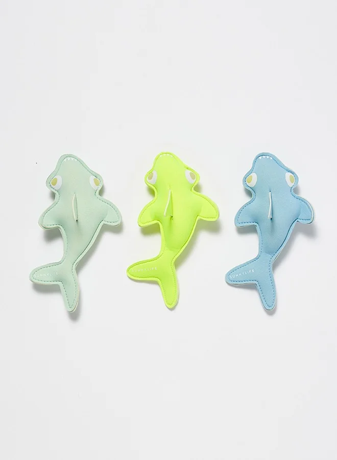 SUNNY LIFE Dive Buddies Shark Tribe Blue Neon Citrus