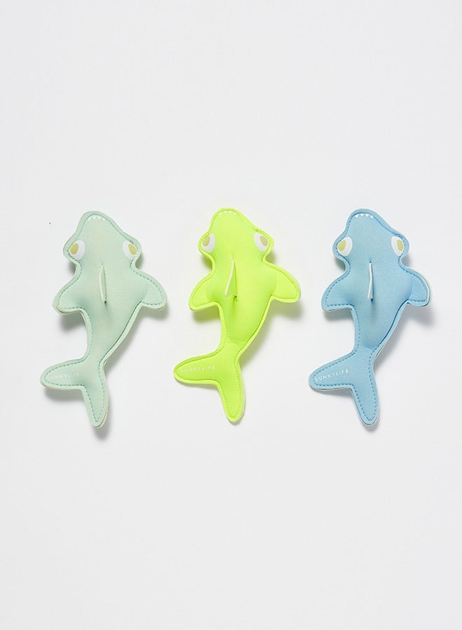 SUNNY LIFE Dive Buddies Shark Tribe Blue Neon Citrus - Image 2