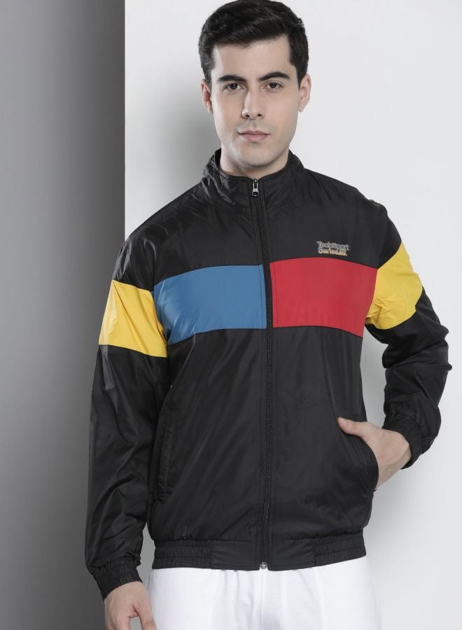 The Indian Garage Co Men Regular Fit Printed Round Neck Long Sleeves Windcheater - Image 1