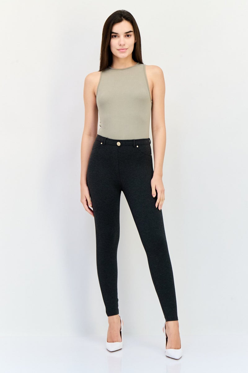 ONLY Women Heather Leggings, Charcoal - Image 4