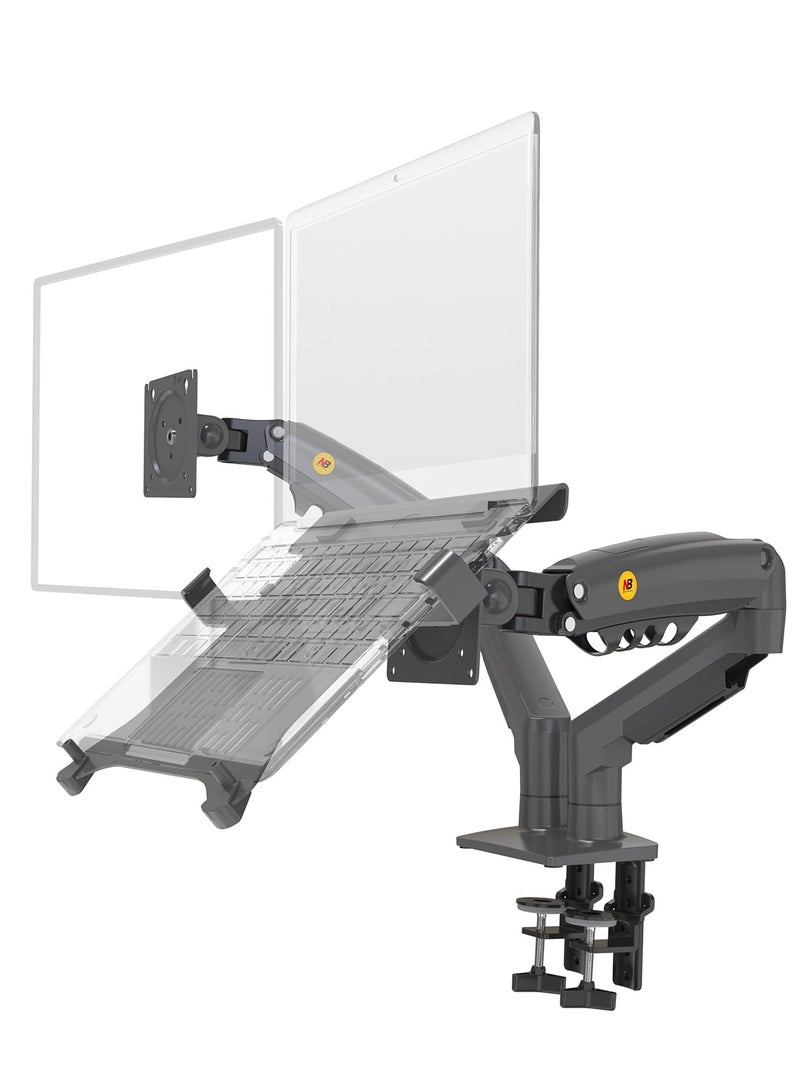 NB North Bayou F160 Monitor Stand + 2 Nb FP Dual Arm 17-27 Inch Laptop Stand - Image 1