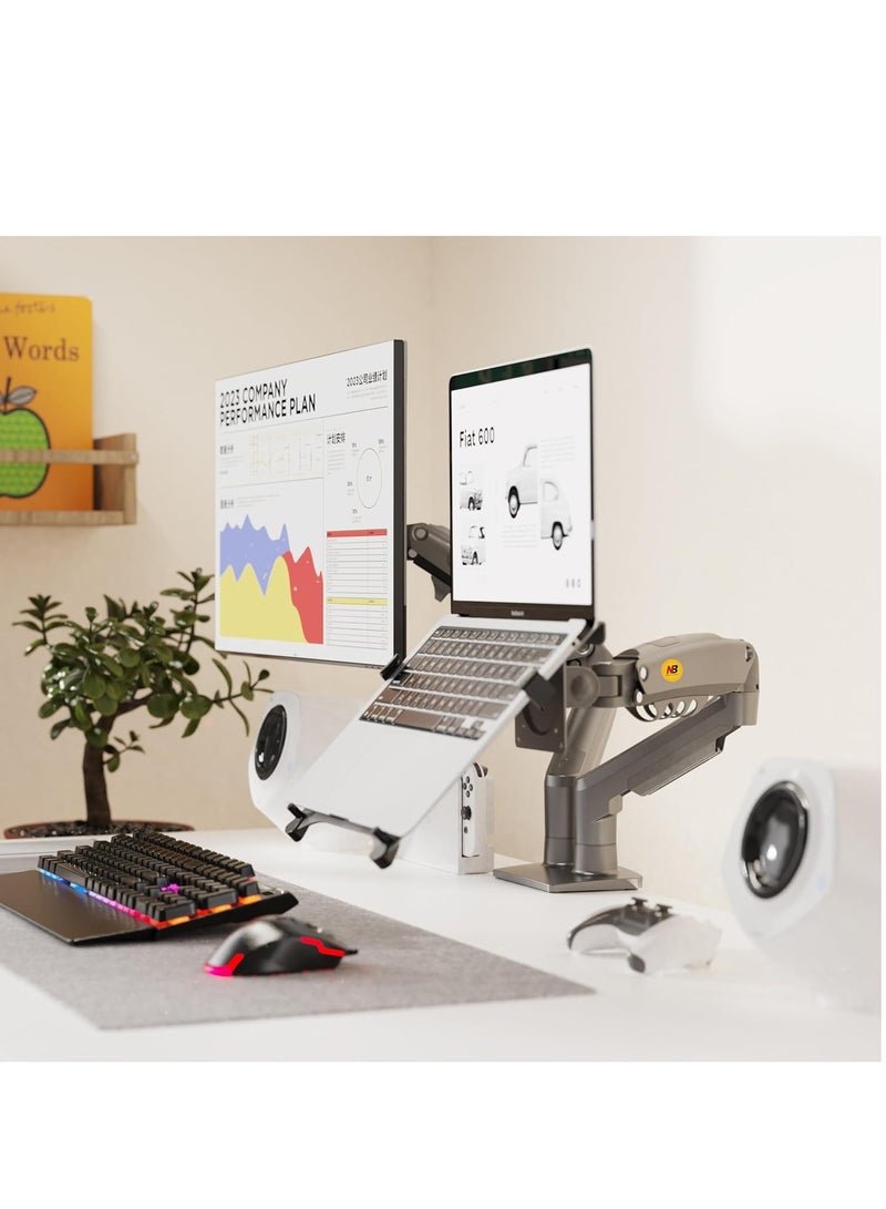 NB North Bayou F160 Monitor Stand + 2 Nb FP Dual Arm 17-27 Inch Laptop Stand - Image 2