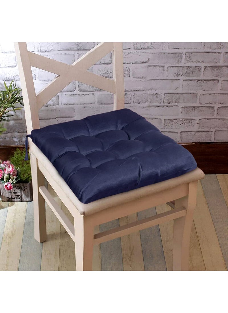 AARON INC AARON INC Microfiber Chair Cushion Seat Pad with Ties Use for Home Chair Bookstore Library Cafe Car Office Blue Set of 1 CTK9F4TCP56903  - Image 2