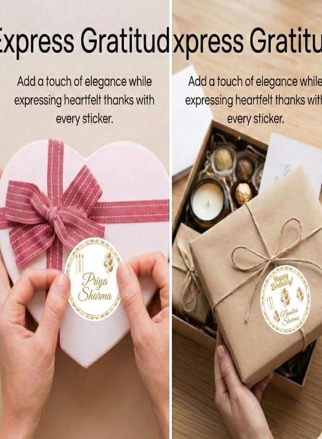 ThinkCrafts Happy 48 Birthday Round Label Stickers, Gold, High-Gloss Finish, 2 Inch Diameter, 48 Pre-Cut Gifting Labels - Image 4