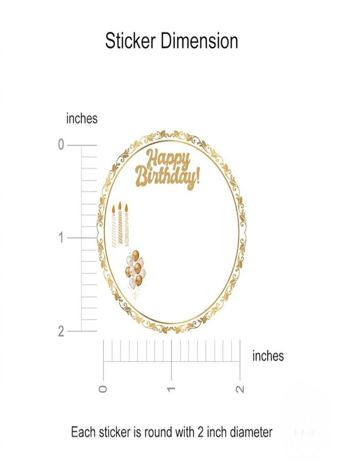 ThinkCrafts Happy 48 Birthday Round Label Stickers, Gold, High-Gloss Finish, 2 Inch Diameter, 48 Pre-Cut Gifting Labels - Image 2
