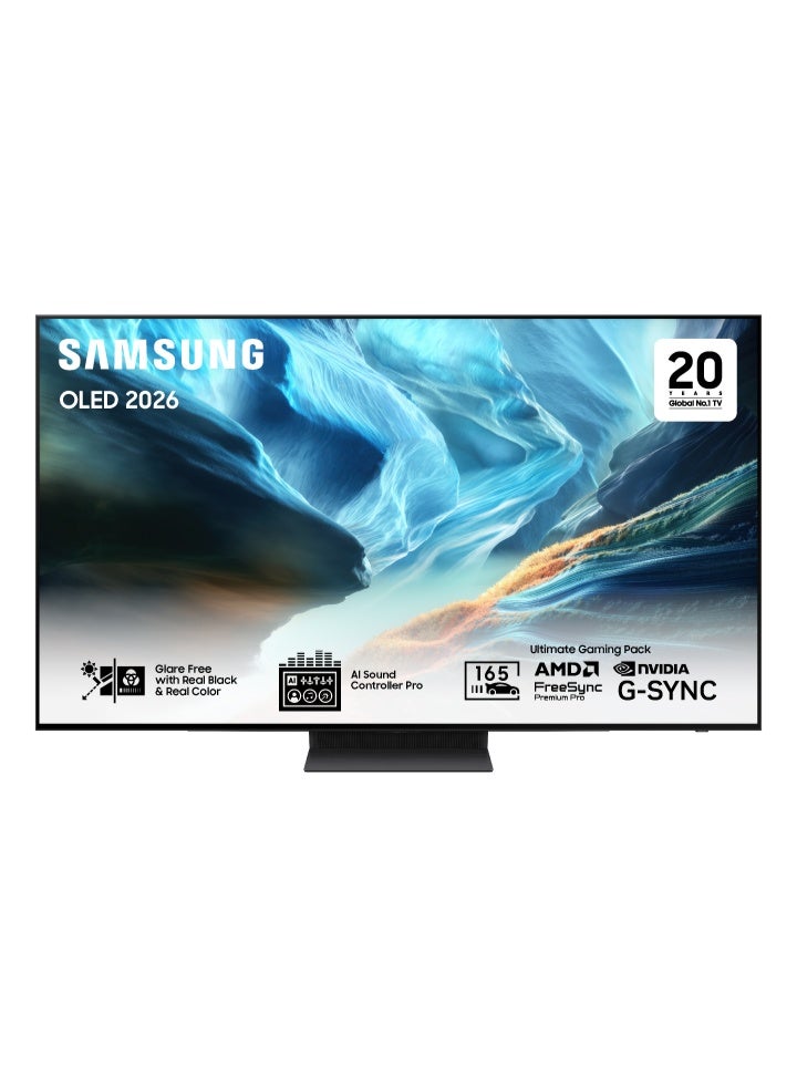 Samsung 77 Inch OLED S90H 4K Samsung Vision AI Smart TV, 4K AI Upscaling, 165Hz, Operating System Tizen, Model Year 2026, Glare Free, G-Sync, HDR 10+, Motion Xcelerator 165Hz, Dolby Atmos, Glare Free with Real Black & Real Color, Gaming Pack, LaserSlim, 2 Years Warranty, QA77S90HAUXSA Graphite black - Image 1