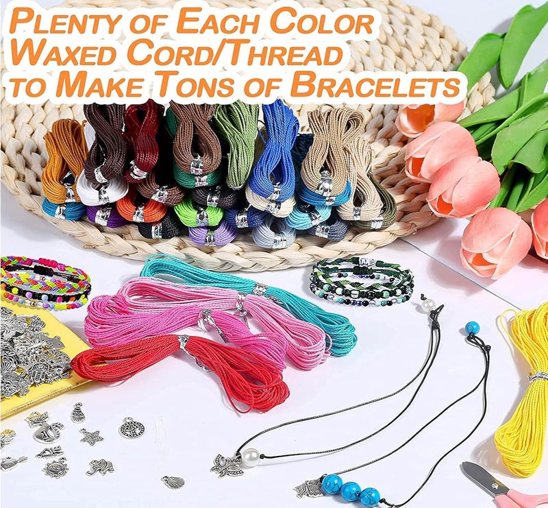 DIY Crafts 12 mtr, Random Colour, Colors 1-30 Yards Waxed Polyester Cord Thread Beading String for Bracelet Necklace Jewelry DIY Craft (12 mtr, Random Colour) - Image 2