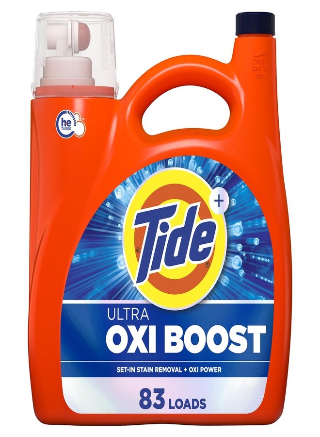 Tide Ultra Oxi Boost Liquid Laundry Detergent, 117 fl oz, 83 Loads, Advanced Stain Remover, Laundry Detergent Liquid with Extra Oxi Power