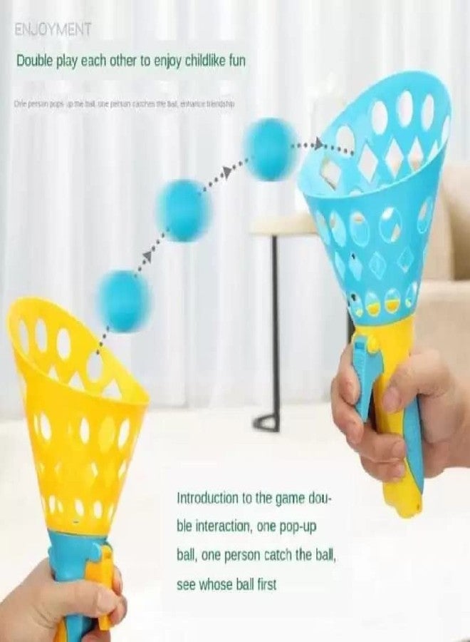 Space Enterprises Click and Catch Twin Ball Launcher Game with 3 Balls Indoor Outdoor Toy Set, Pop & Catch Ball Play Fun Boys & Girls - Multicolor - Image 3