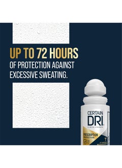 CERTAIN DRI Certain Dri Prescription Strength Clinical Antiperspirant Roll-On, Hyperhidrosis Treatment for Men & Women, Long-Lasting 72hr Protection, Effective Sweat Control, Fragrance Free, 1.2 Fl oz, 3 Pack  - Image 2