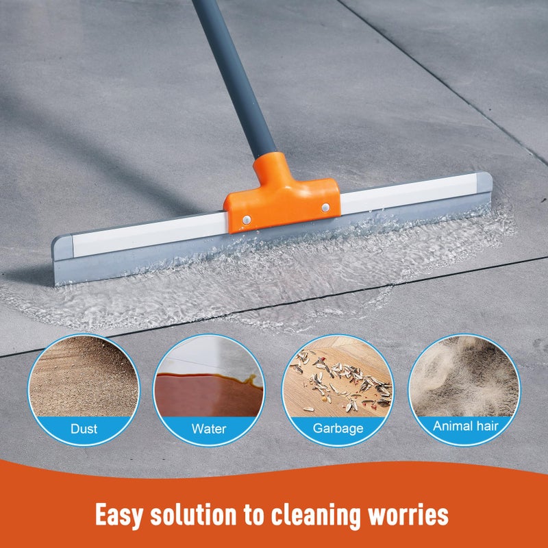 CLEANHOME ممسحة أرضية مطاطية CLEANHOME للأرضيات الخرسانية، والأرضيات البلاط، والأرضيات المعدنية الثقيلة، ممسحة للحمام لإزالة الماء، ممسحة تجارية مع مقبض طويل قابل للتمديد - Image 5