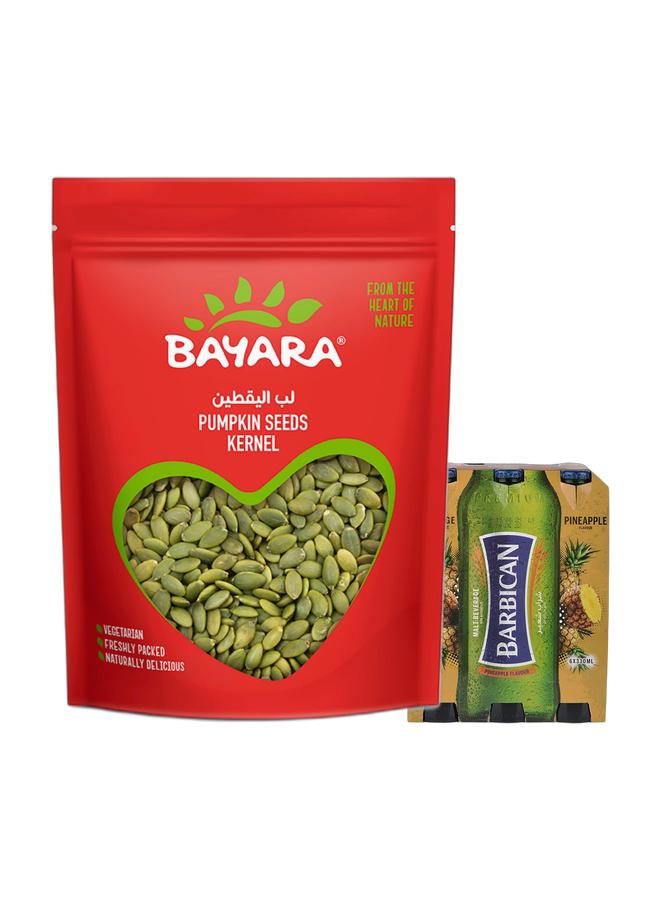 noon Bayara Pumpkin Seeds Kernel 200grams + Barbican Pineapple Flavoured Non-Alcoholic Malt Beverage NRB Pineapple 330ml Pack of 6 - Image 1