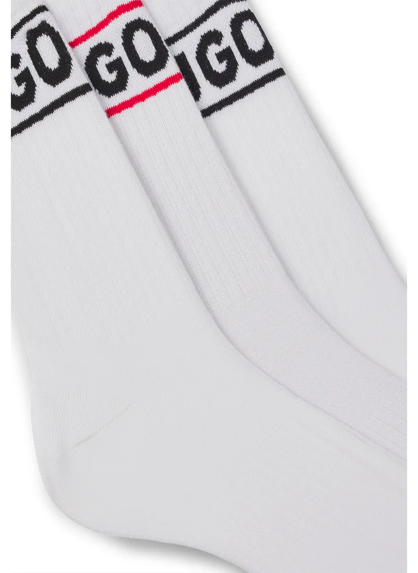 HUGO Three-pack of short-length socks with logo