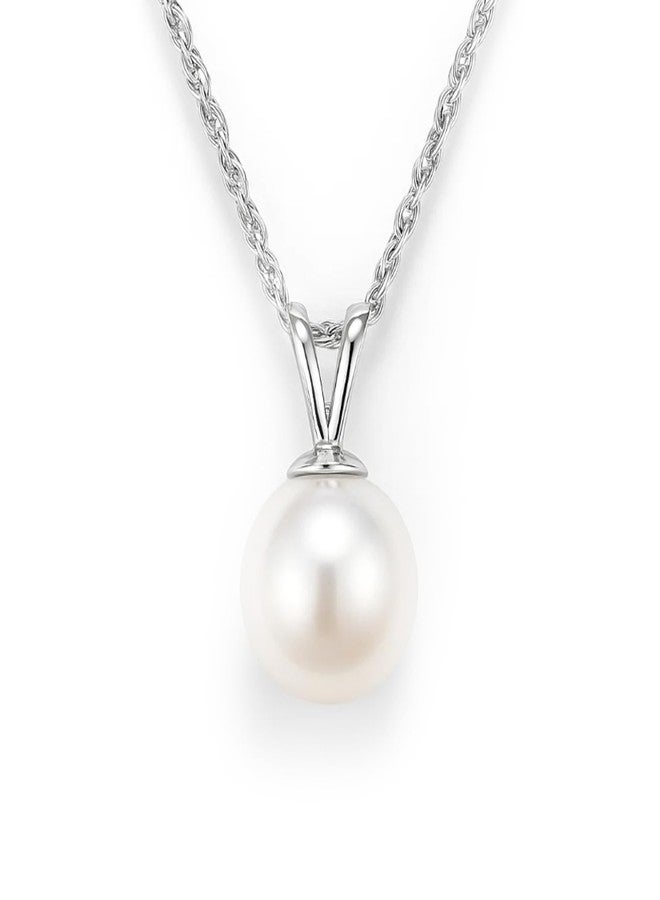 Belacqua AAA Quality Freshwater Cultured Pearl Pendant Necklace for Women| 925 Sterling Silver | Gift Box Included - Image 1