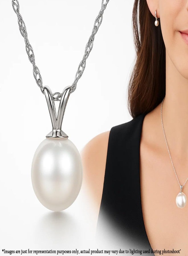 Belacqua AAA Quality Freshwater Cultured Pearl Pendant Necklace for Women| 925 Sterling Silver | Gift Box Included - Image 2