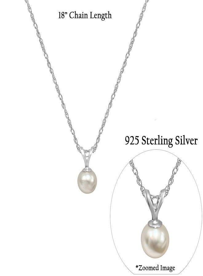 Belacqua AAA Quality Freshwater Cultured Pearl Pendant Necklace for Women| 925 Sterling Silver | Gift Box Included - Image 3