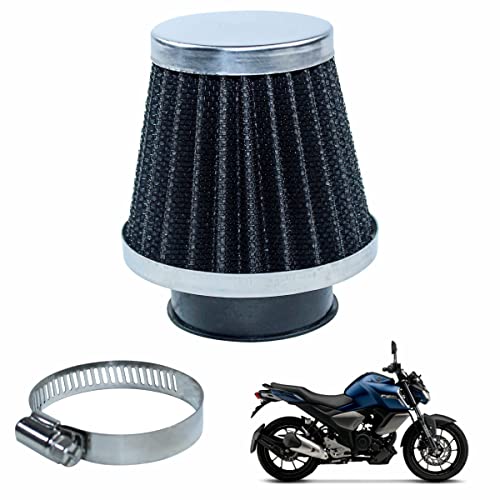 Asryd Motorcycle Air Filter Pods, Motorcycle Air Filter 42mm Round Tapered Clamp-on Pod Intake Filter Cleaner For Yamaha FZ V3 (Pack of 1) - Image 1