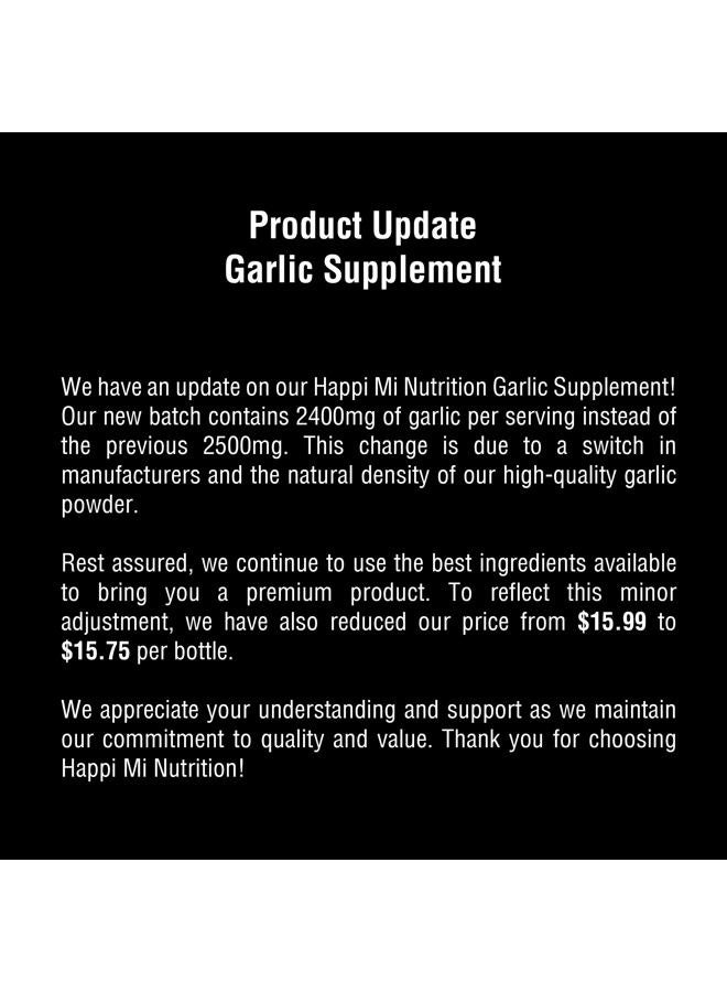 Happi Mi Nutrition Garlic Capsules 2400mg - Made with Organic Garlic Bulbs, California US Grown - Natural Immune Support Supplement 40 Day Supply - Image 2