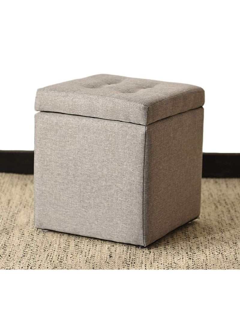 LINGWEI Ottoman Storage Footrest Stool Multifunction Storage Box Bench Seat Toy Box Ottoman Chair Shoe Change Bench Gray - Image 3