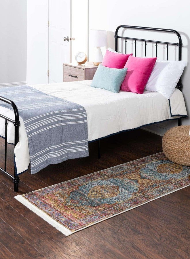 Unique Loom Baracoa Collection Area Rug - Miramar (2' 7" x 12' 2" Runner, Light Blue/ Blue) - Image 3