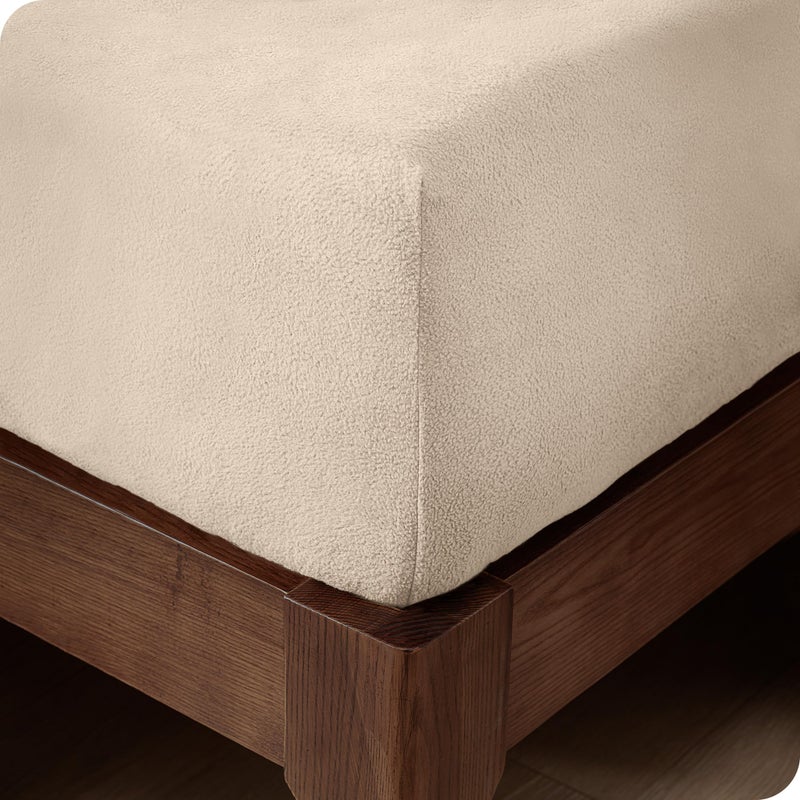 Bare Home Bare Home Super Soft Fleece Fitted Sheet - King Size - Extra Plush Polar Fleece - Deep Pocket - All Season Cozy Warmth (King  Sand)  - Image 1