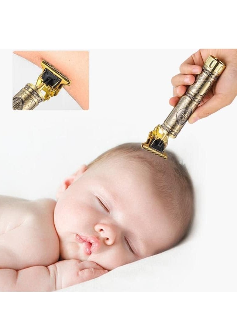 ELTRAZONE Trimmer for Men Hair Zero Gapped Clipper Professional Cordless Haircut Electric USB Charging Beard Trimmer for Men Wireless Rechargeable Personal Hair Men Grooming Beard Liner, Gold - Image 3